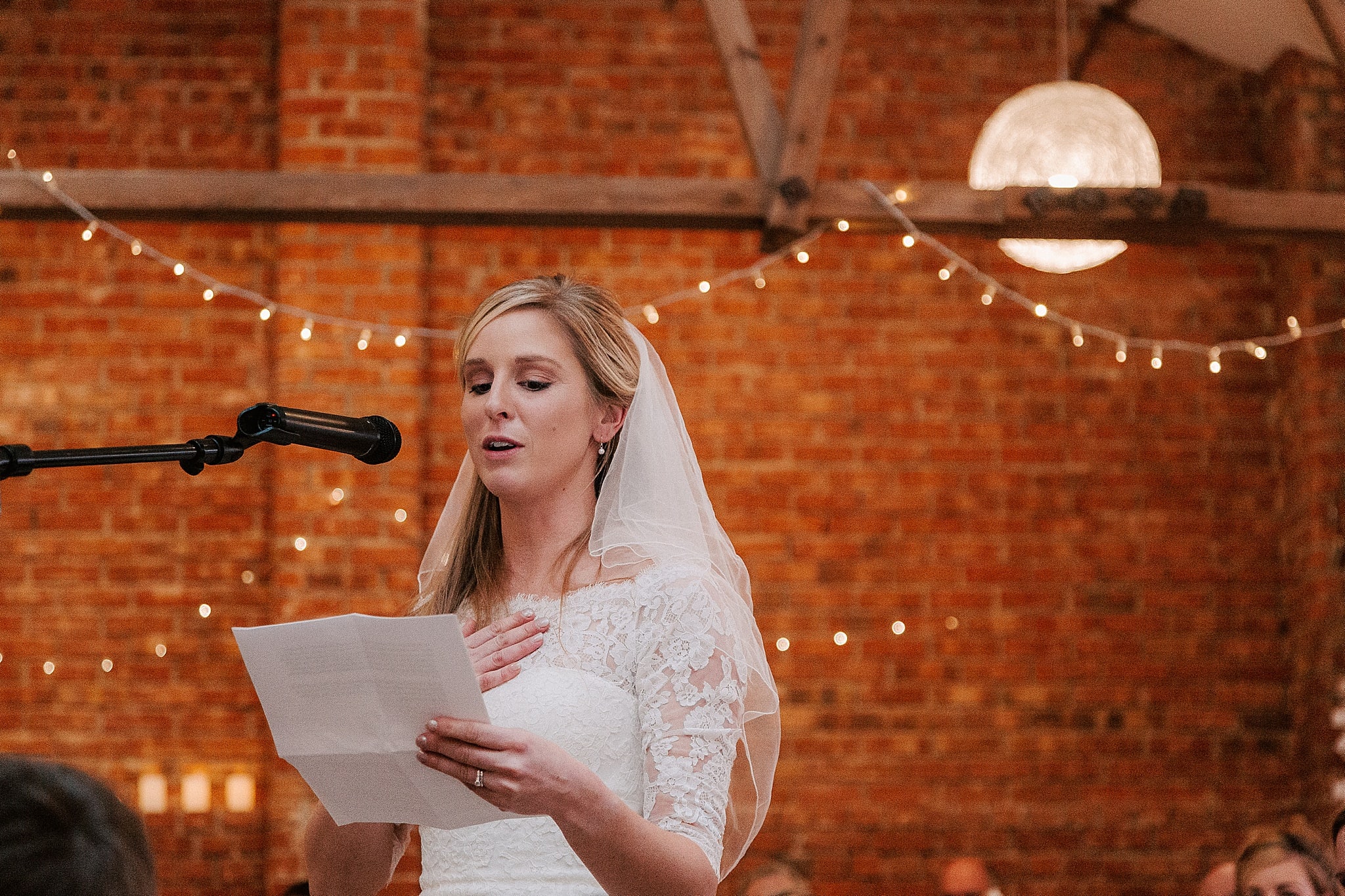 brides speech The Green, Cornwall Wedding Venue