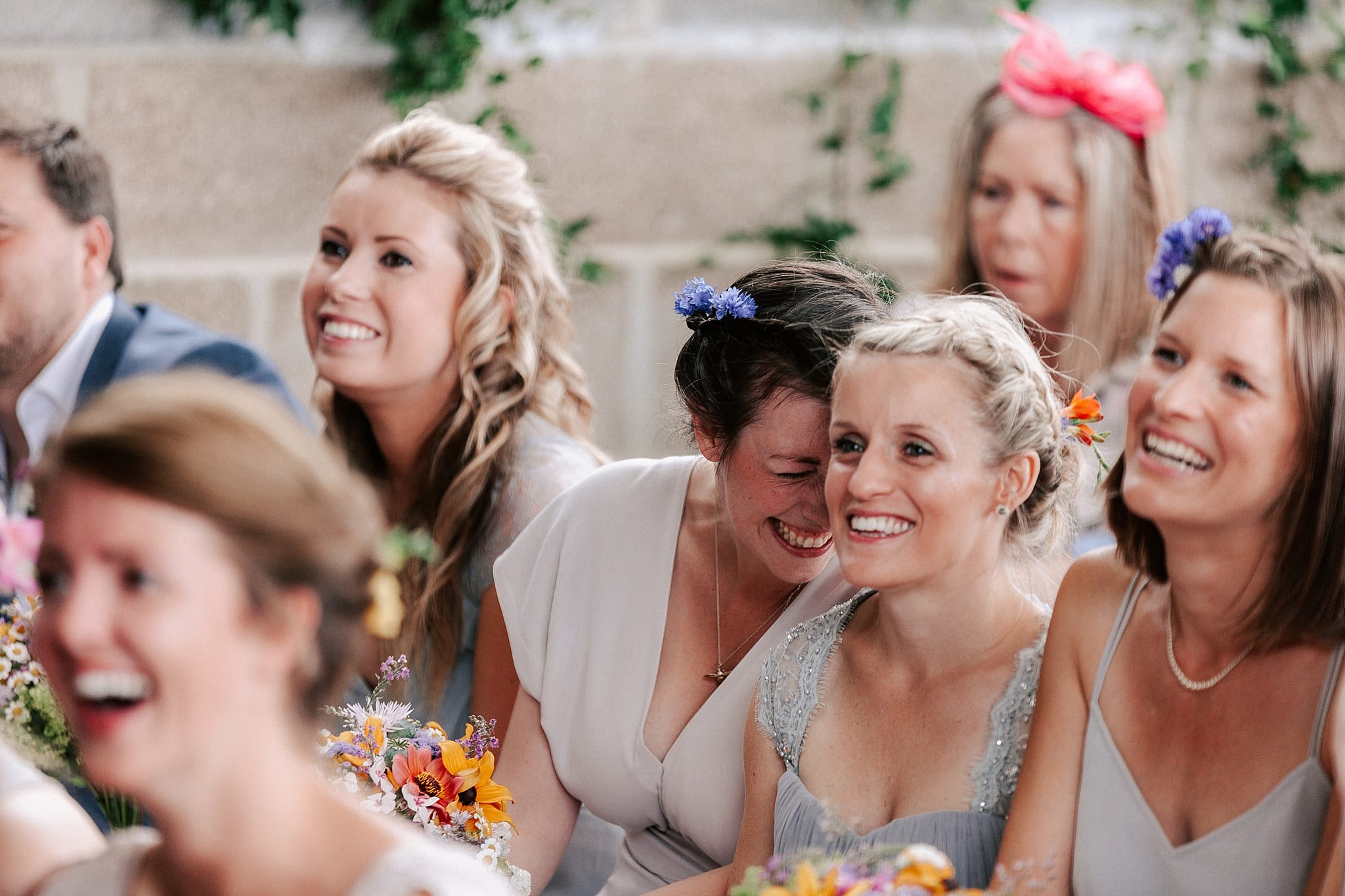 somerset wedding photographer bridemaids laughing
